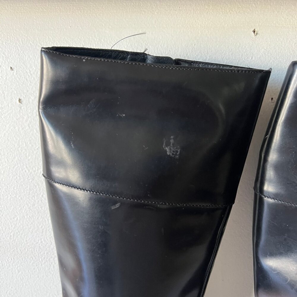 Y2K VINTAGE GUCCI PATENT LEATHER PLATFORM BOOTS SIZE 6 US - Picture 4 of 14